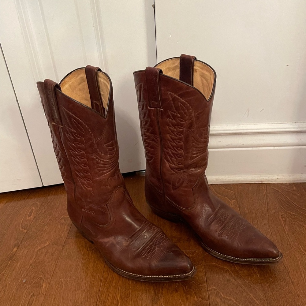 Sancho Classic Brown Leather Cowboy Boots